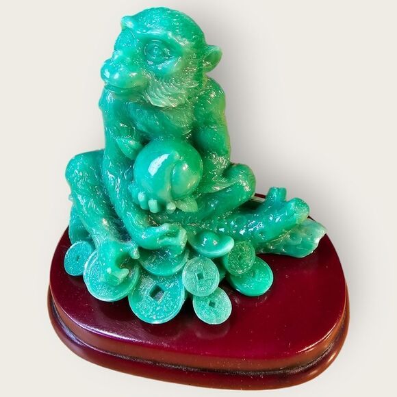 Zodiac Monkey JADE Colour Statue Figurine - Picture 5 of 5